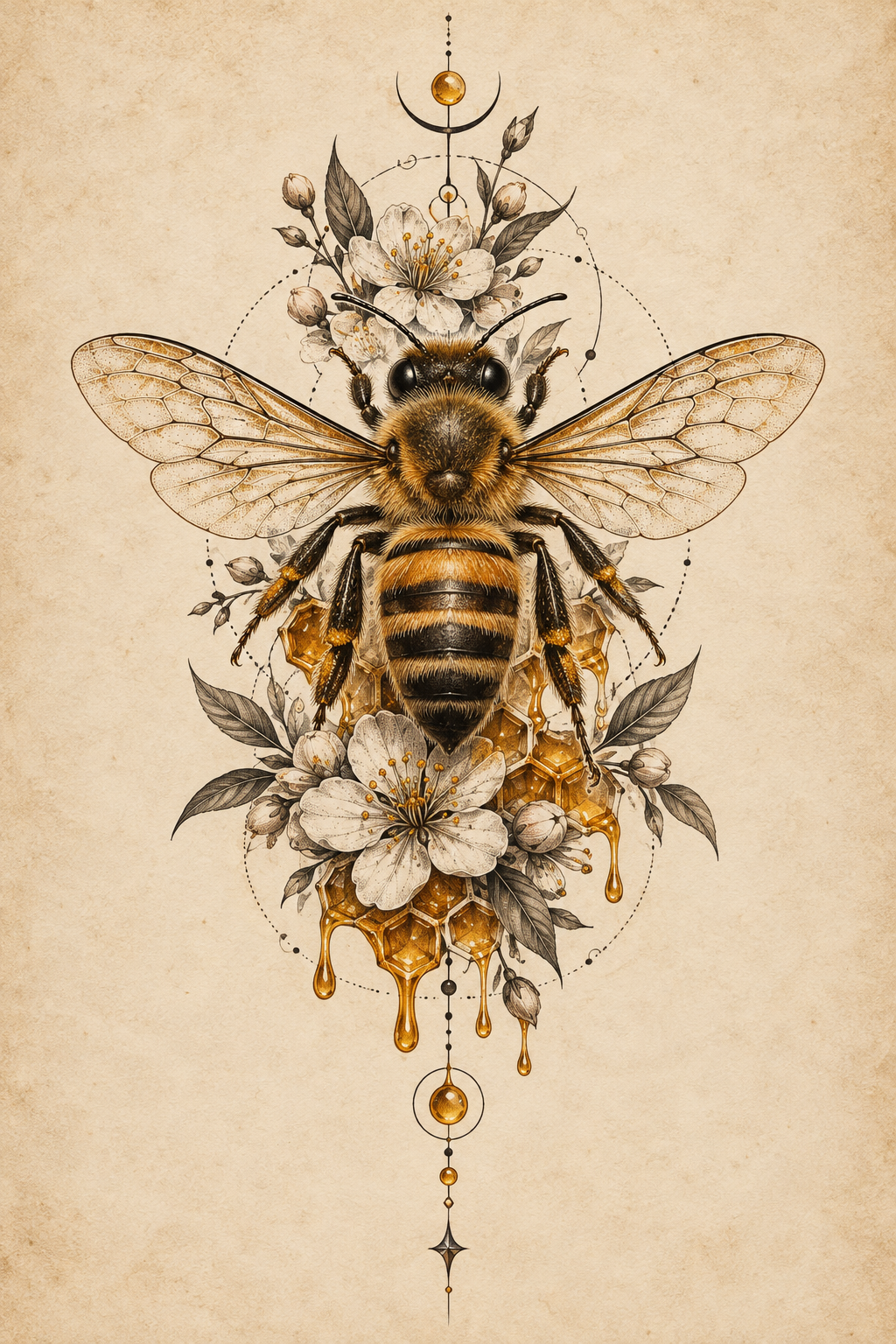 Realistic honey bee tattoo idea 21
