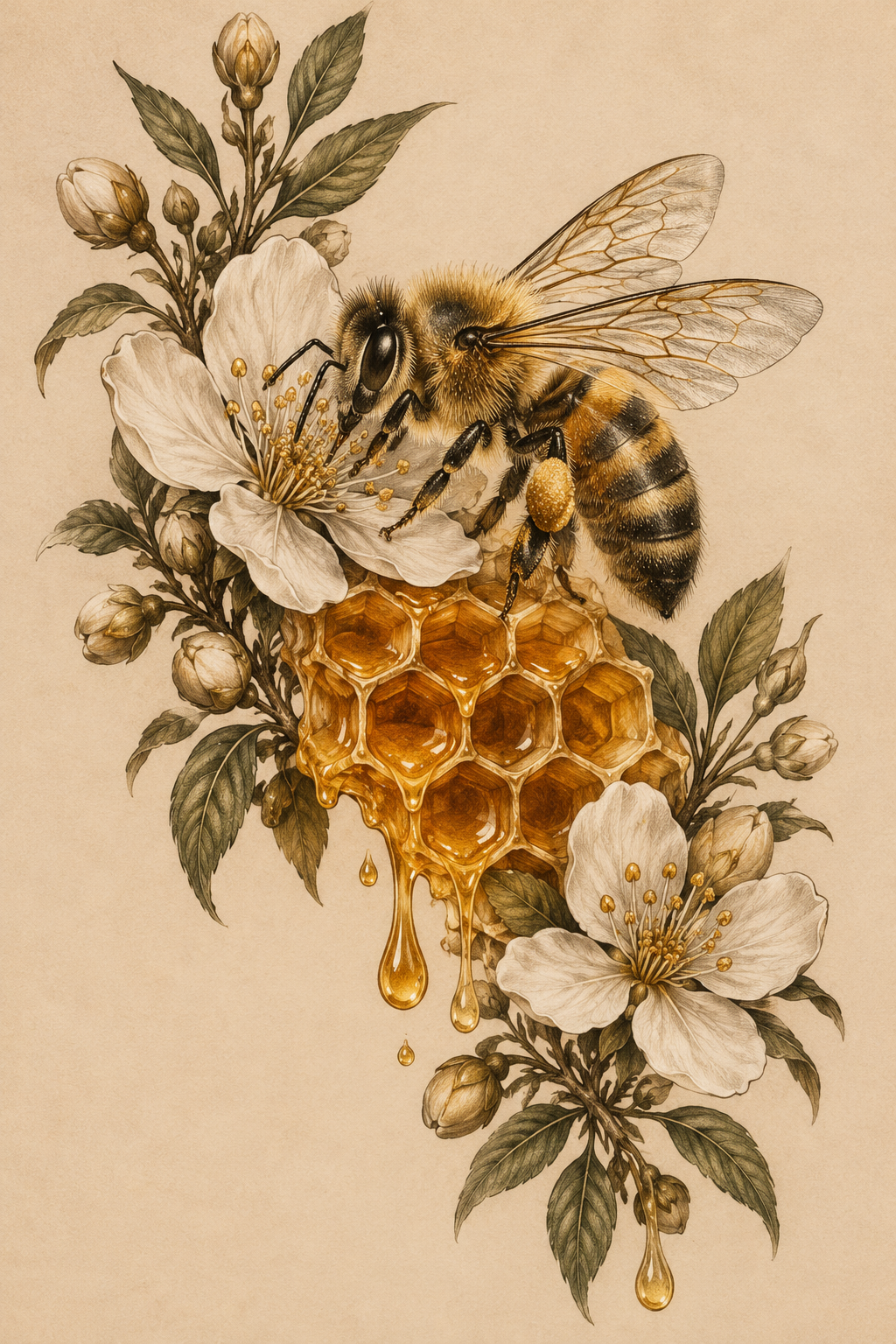 Realistic honey bee tattoo idea 22