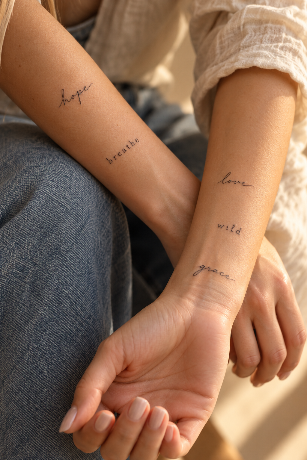 tiny word tattoos for women: grace design