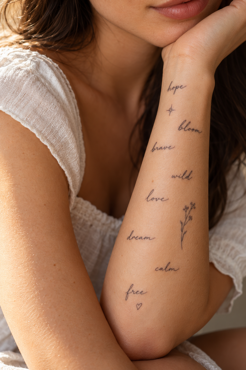 tiny word tattoos for women: create design