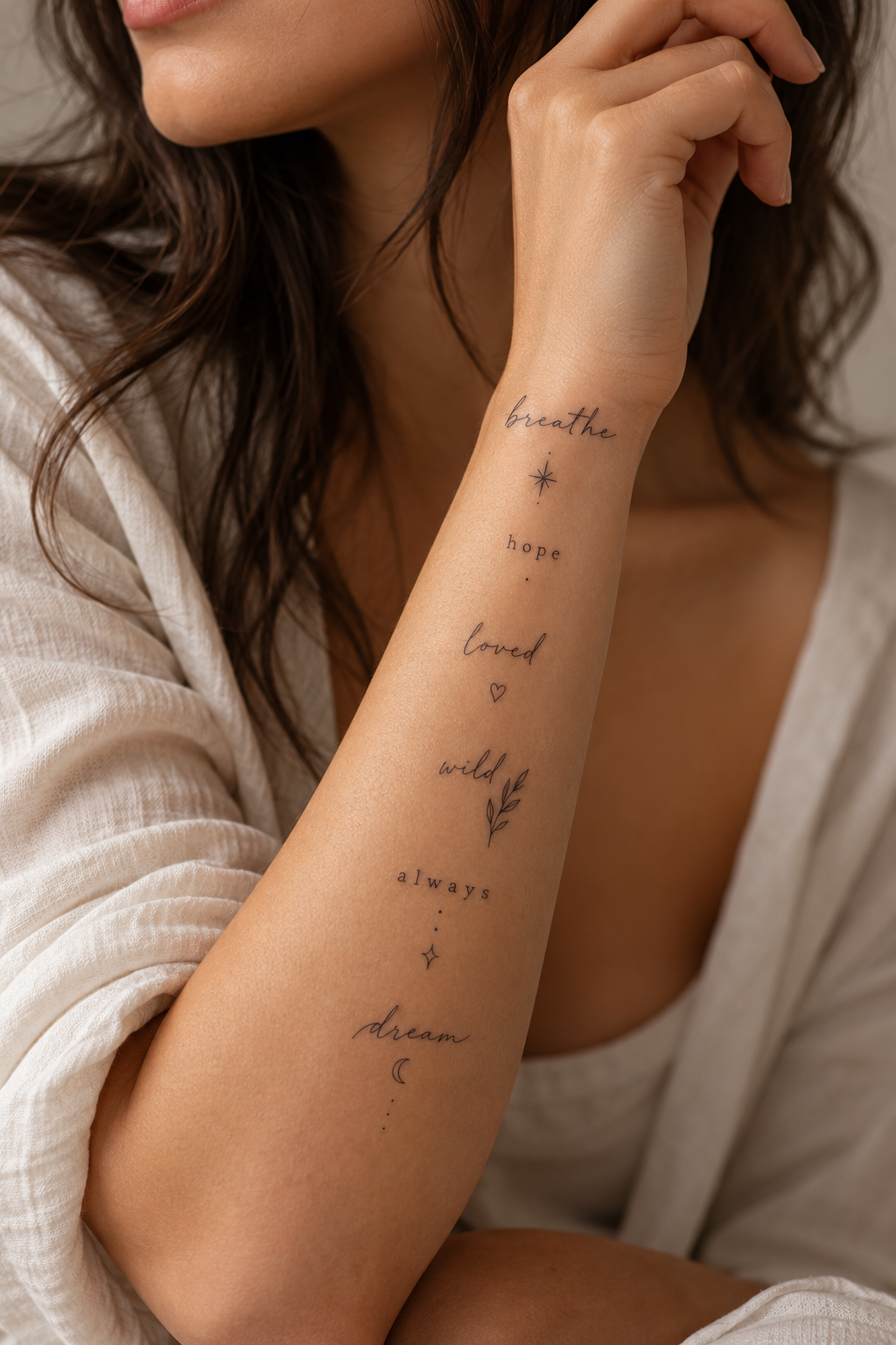 tiny word tattoos for women: dream design