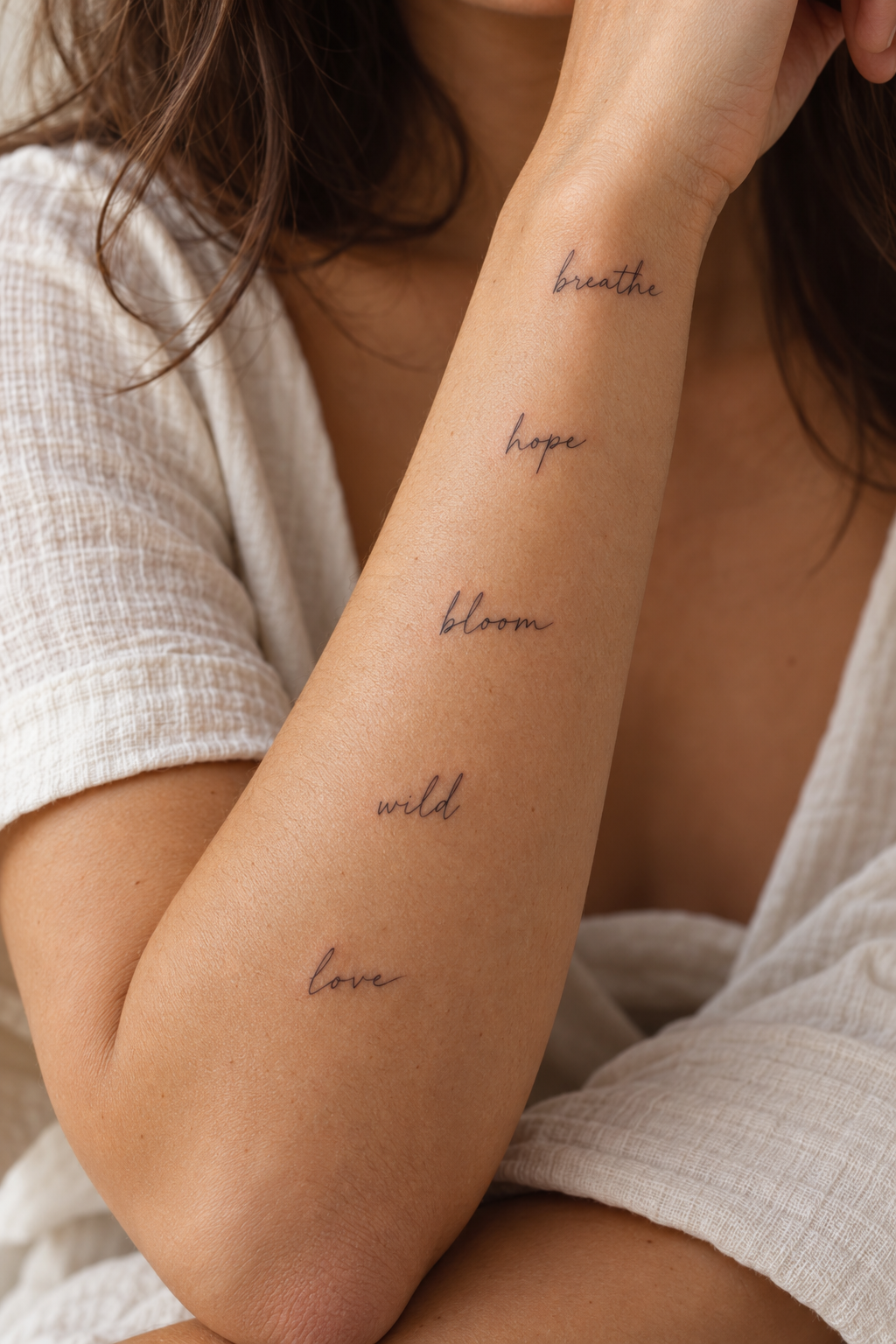 tiny word tattoos for women: courage design