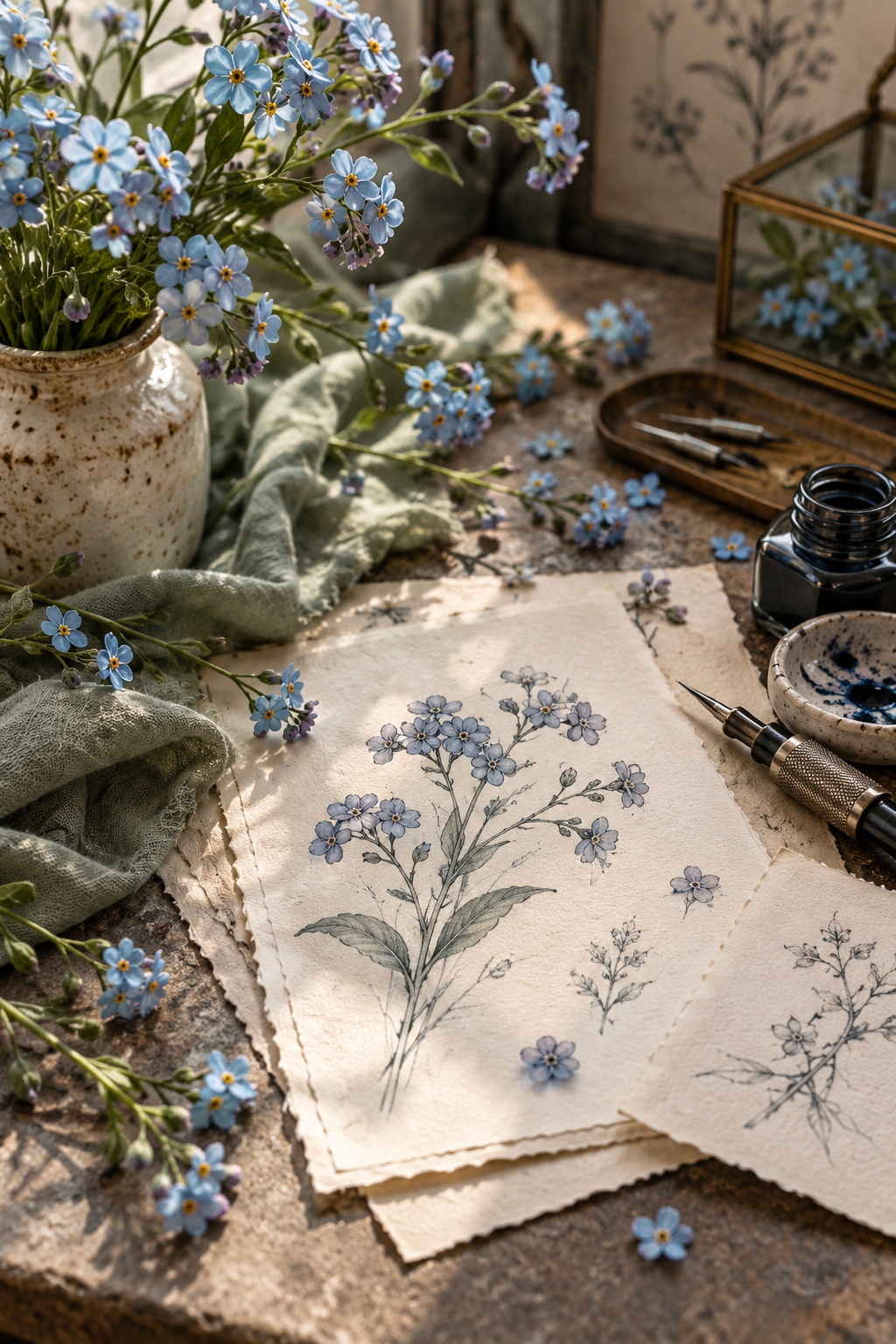 forget-me-not flower tattoo ideas featured botanical design