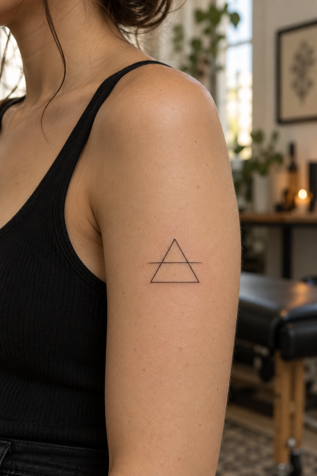 Alchemy Symbol for Air minimalist tattoo idea