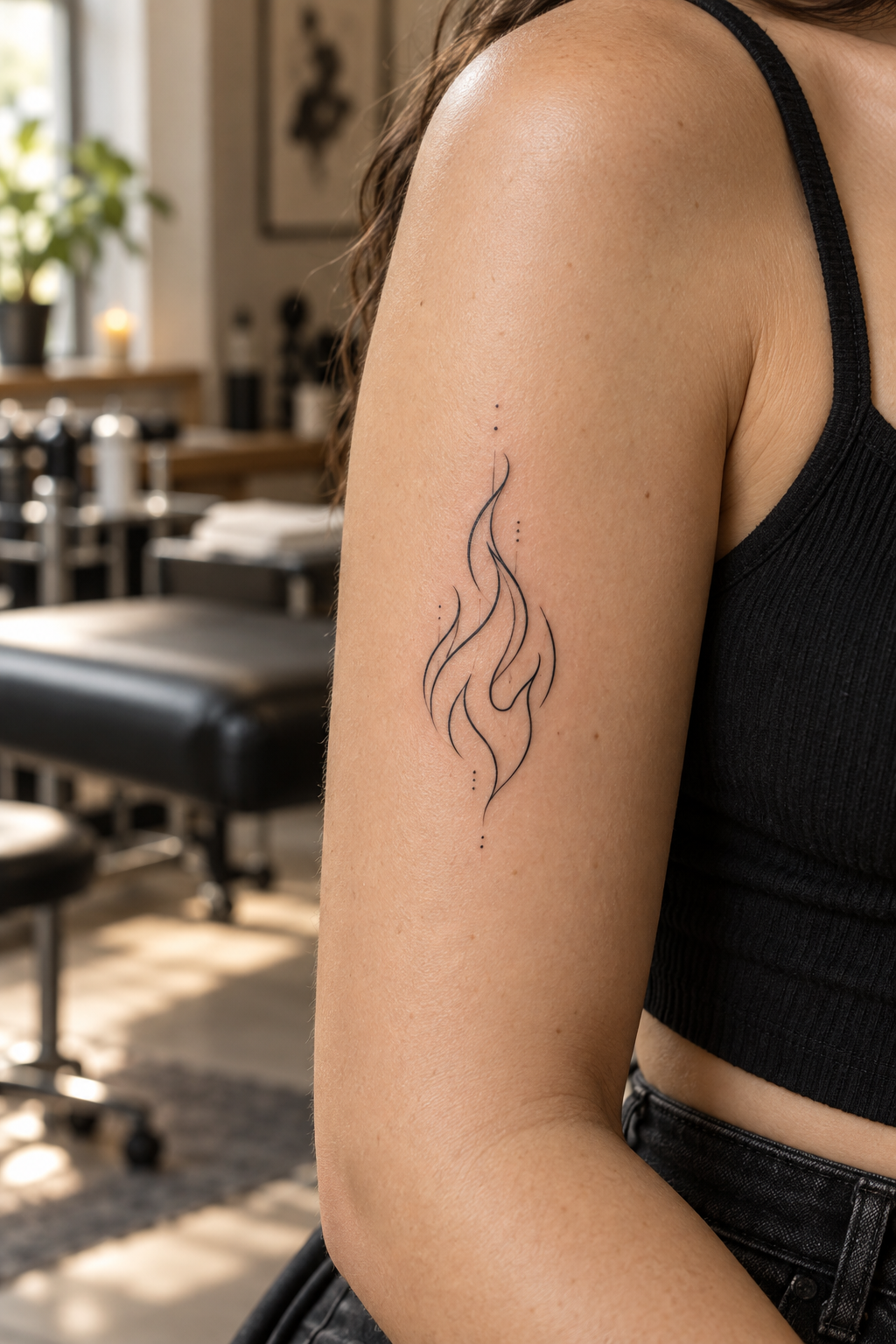 Minimalist Fire Tattoo minimalist tattoo idea