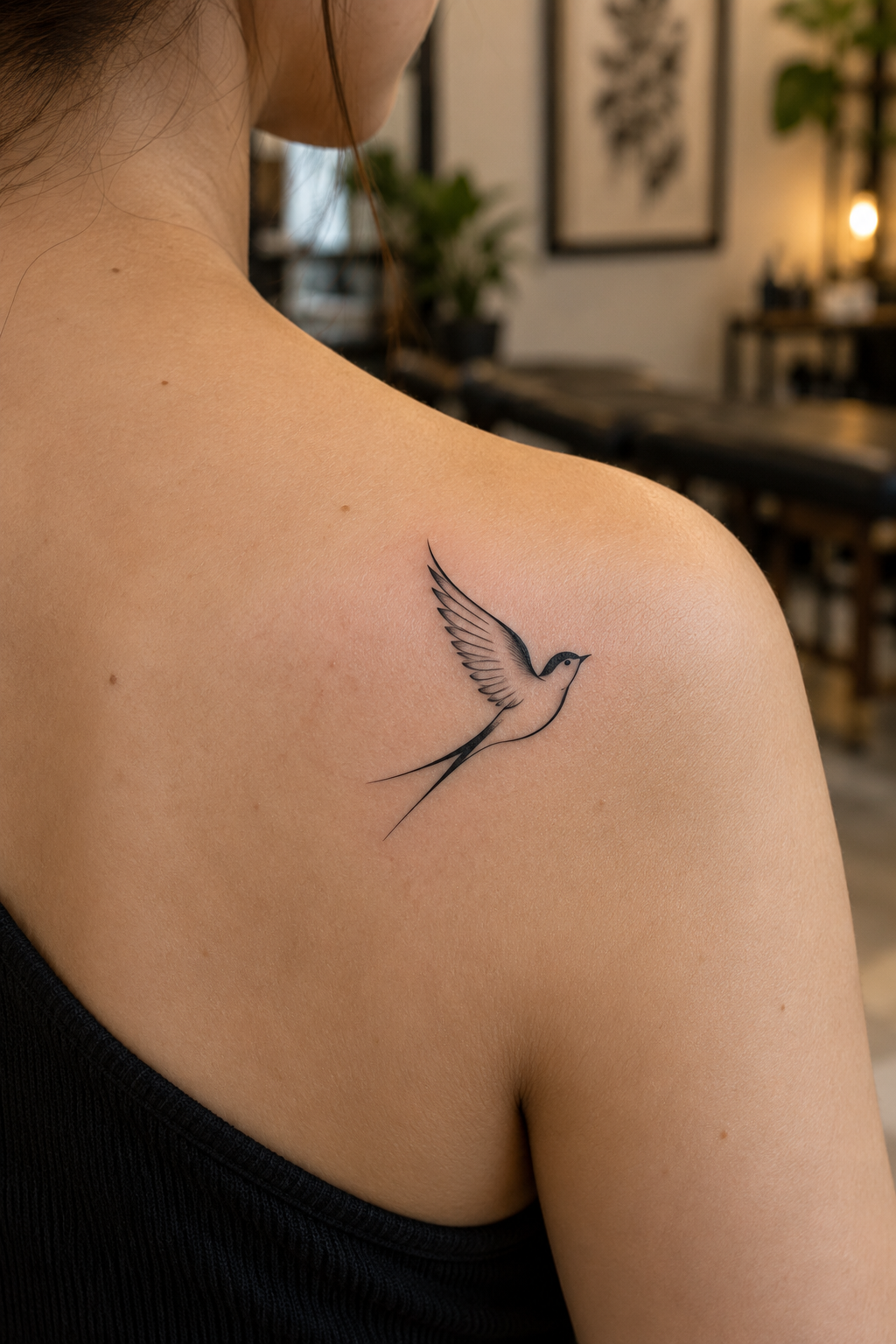 Bird Silhouette Tattoo minimalist tattoo idea