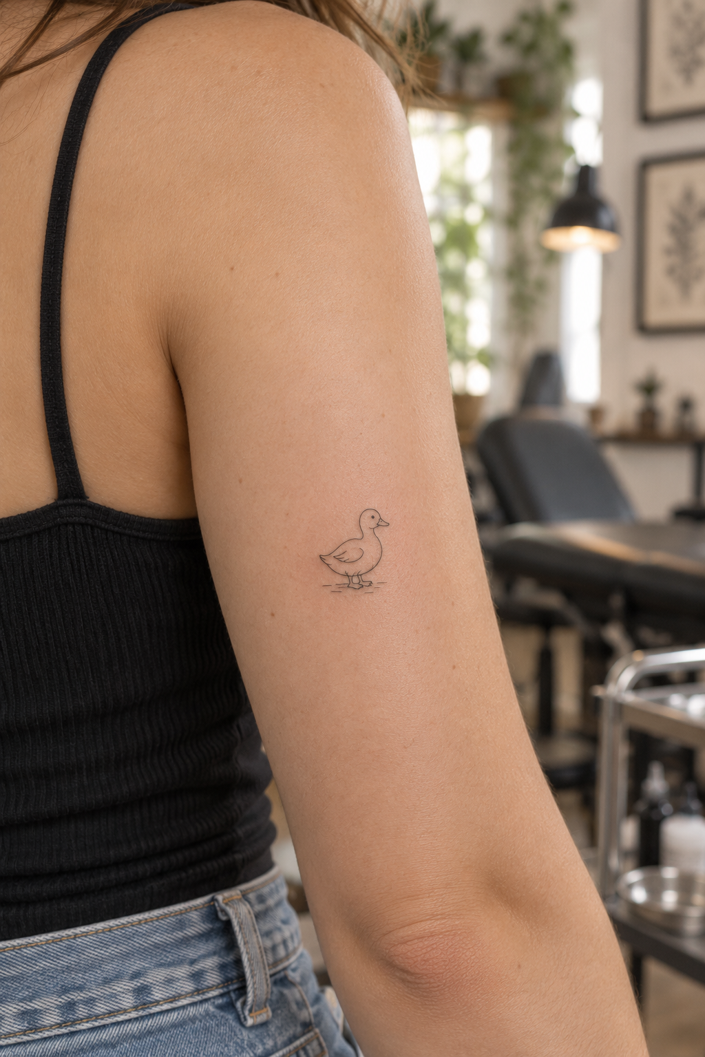 Tiny Duck Ink Idea minimalist tattoo idea