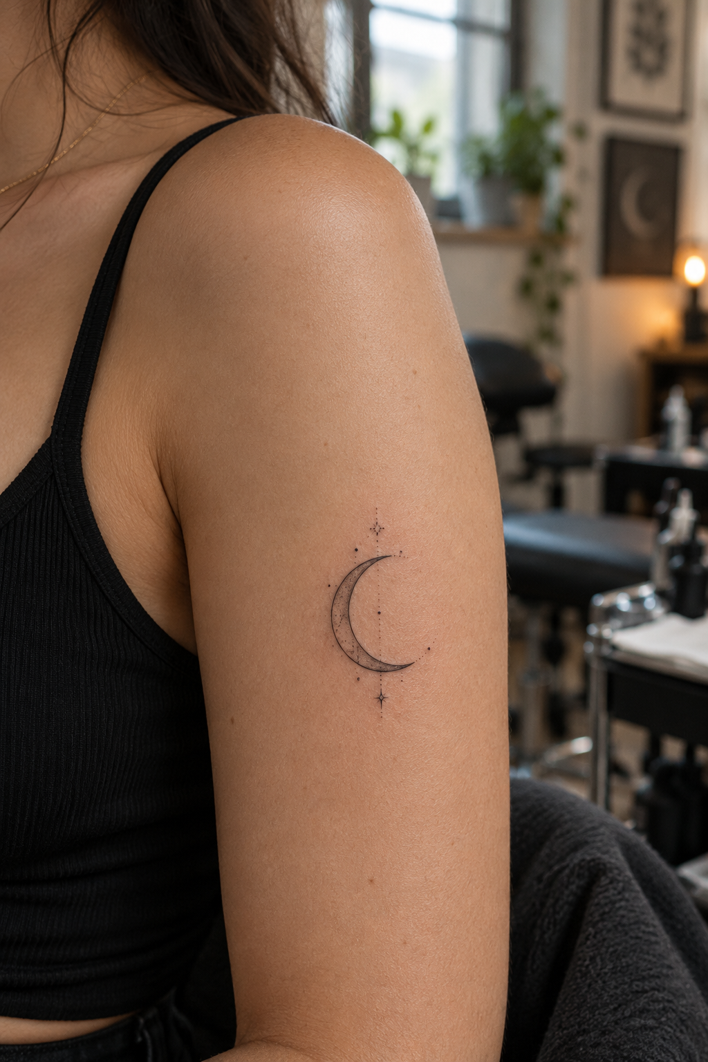 Crescent Moon Tattoo minimalist tattoo idea