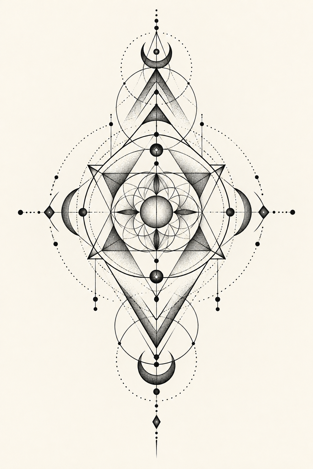 Geometric Complexity: A Modern Artistic Tattoo mother and son tattoo idea