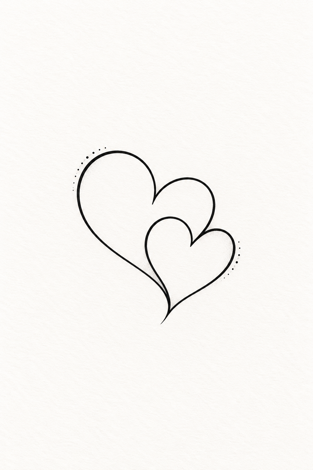 Double Hearts: Simple Mother and Son Tattoo mother and son tattoo idea