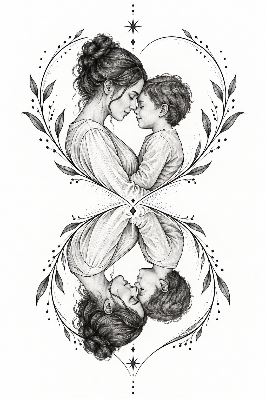 Heart Reflection Mother and Son Tattoo mother and son tattoo idea