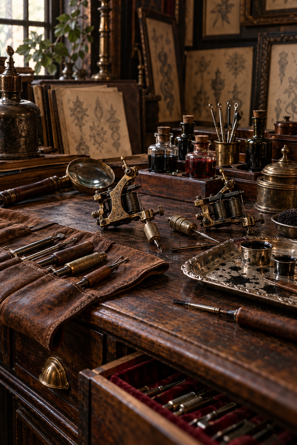 antique tattoo collection with heirloom details