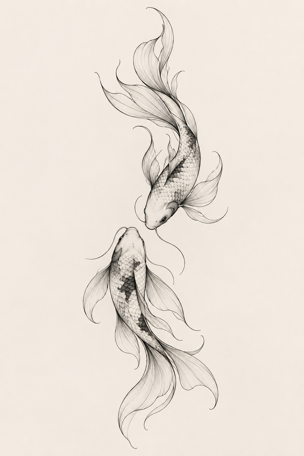 a vertical pair of fish feminine biblical tattoo
