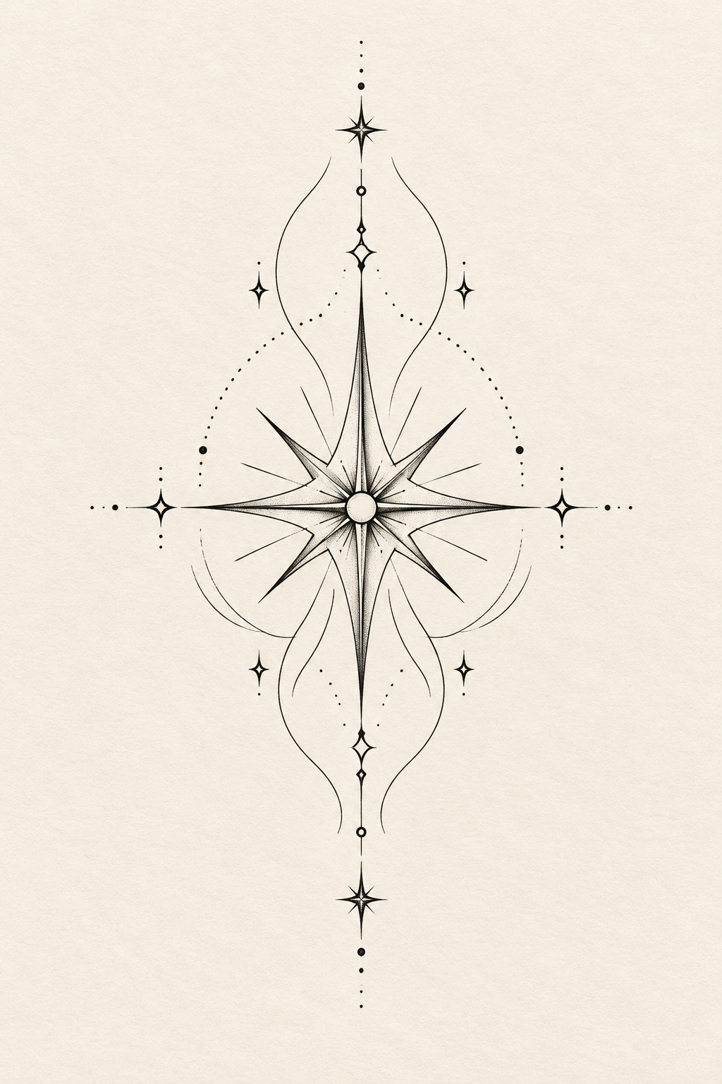 fine-line star across the ribs feminine biblical tattoo