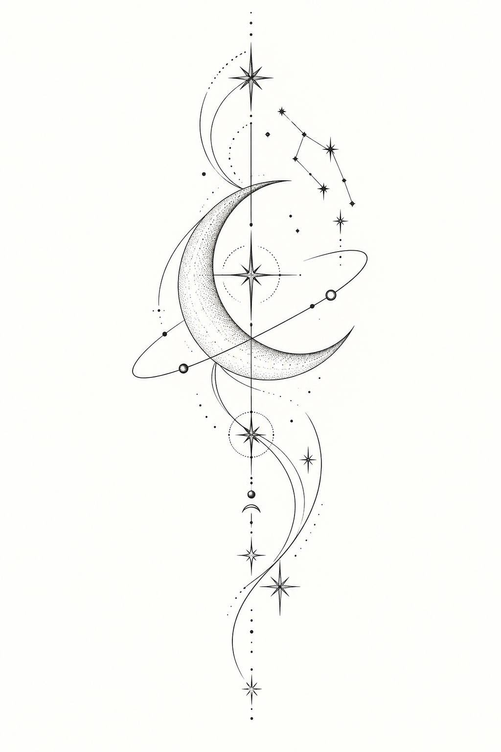 Fine line constellation rib tattoo idea