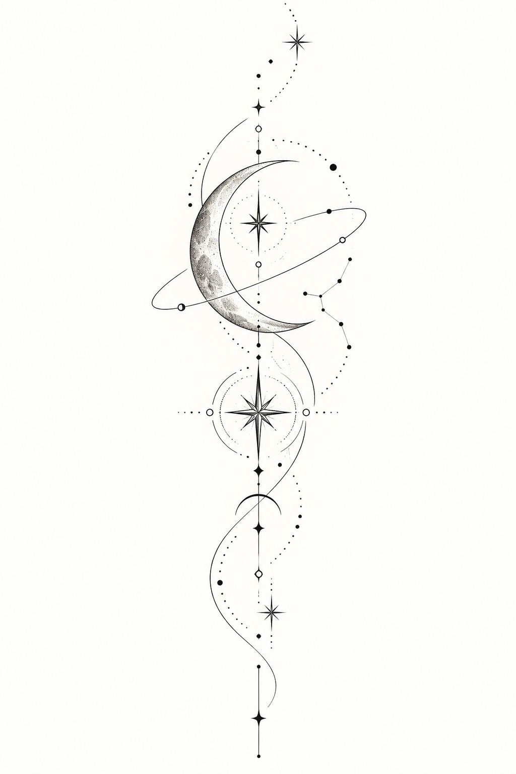 Fine line sunburst rib tattoo idea