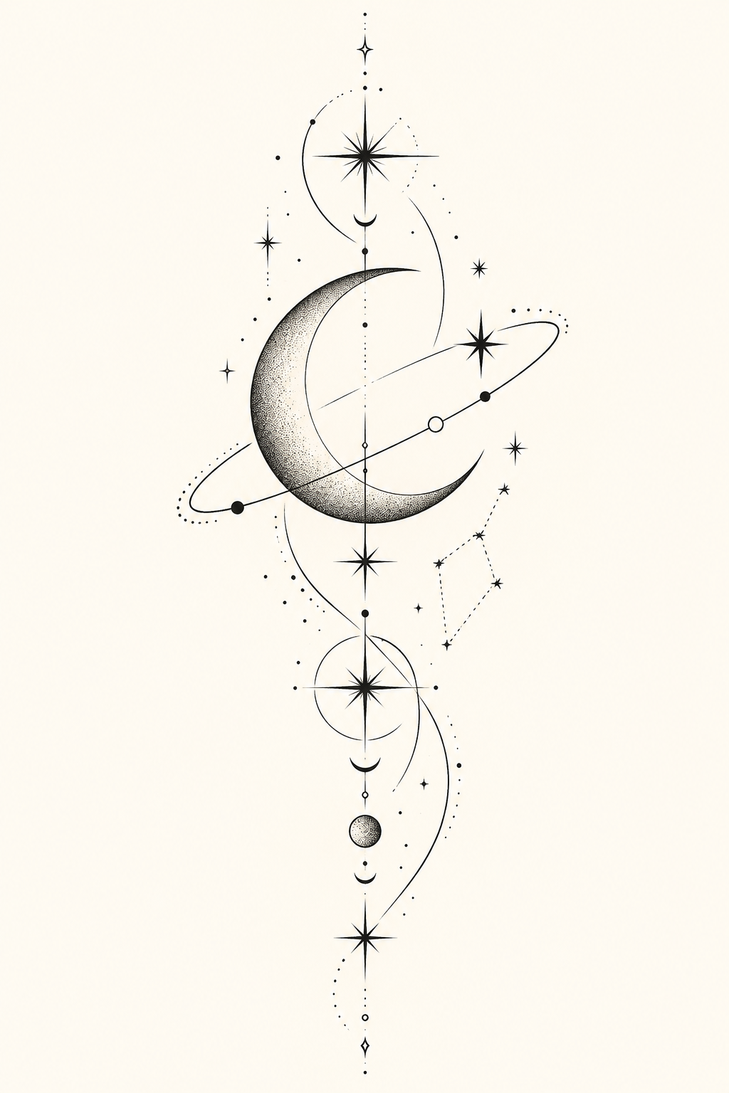 Fine line shooting stars rib tattoo idea