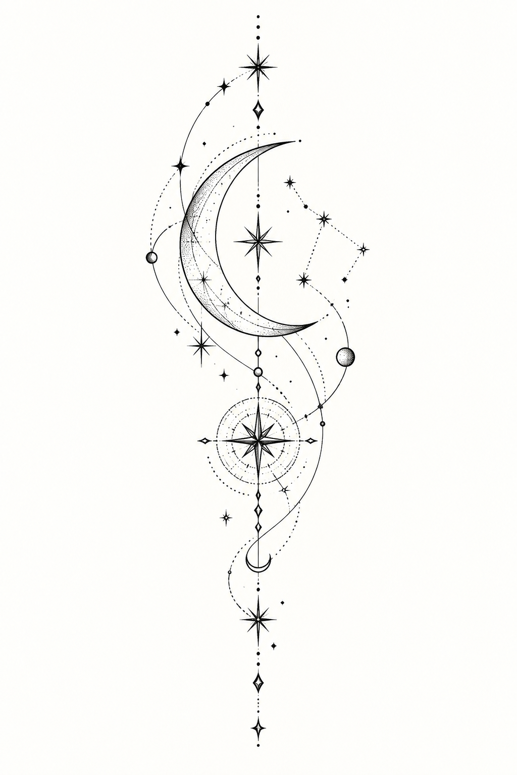 Fine line orbit lines rib tattoo idea