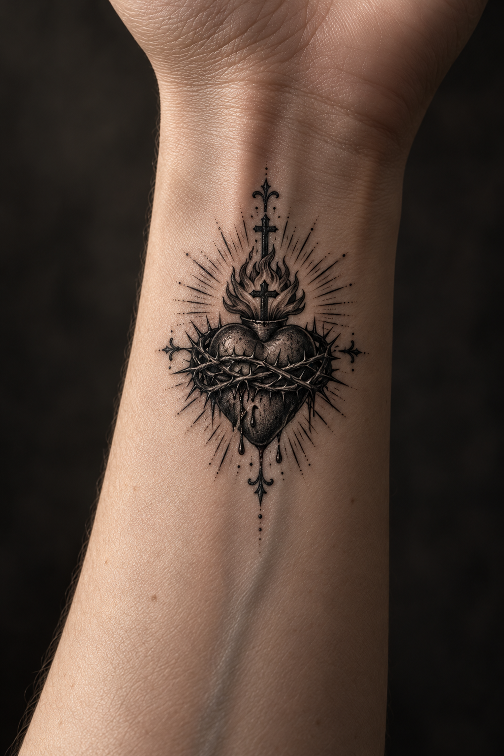 Faith tattoo on the wrist gothic Christian tattoo idea