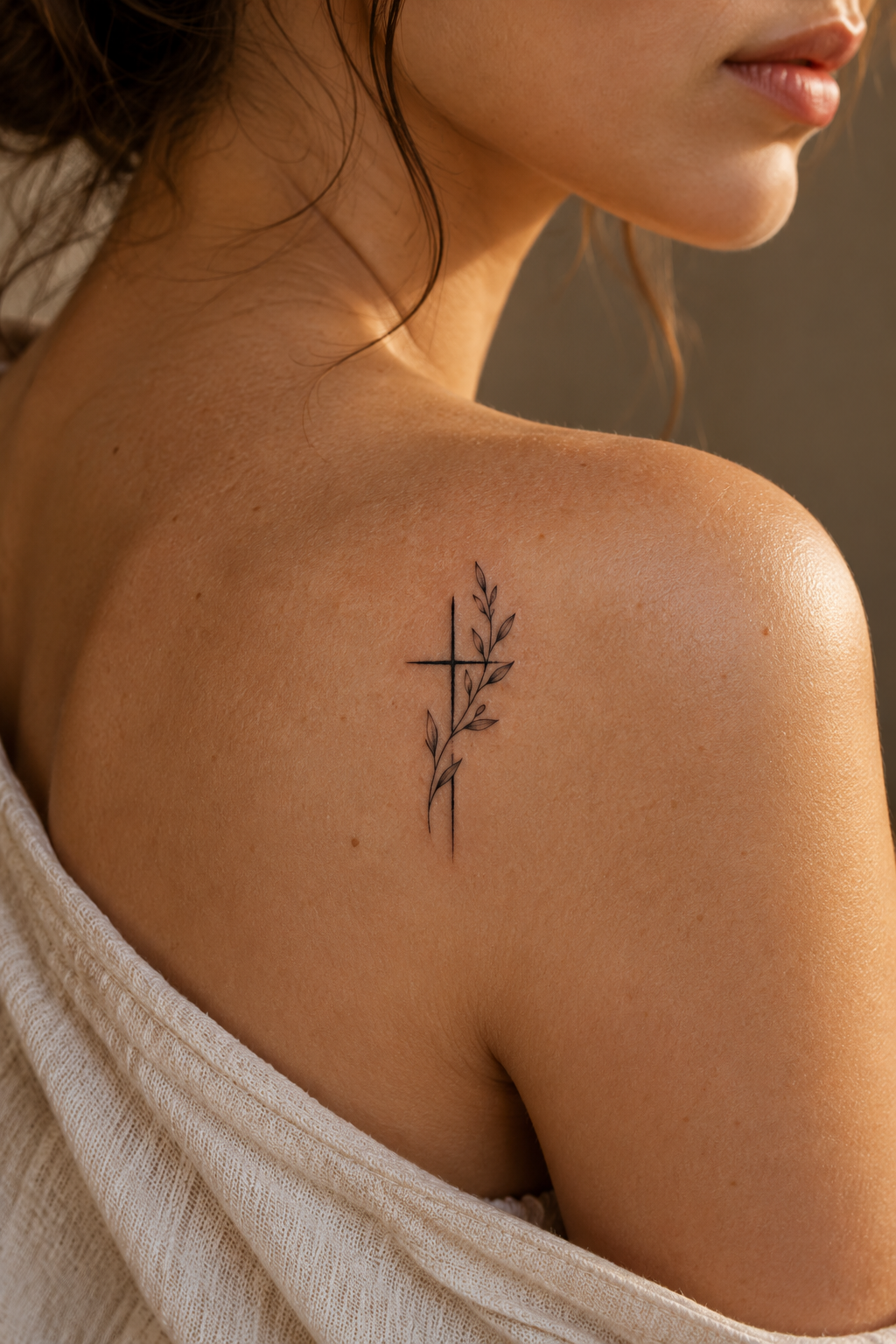 Quiet Faith Emblem small Christian tattoo idea