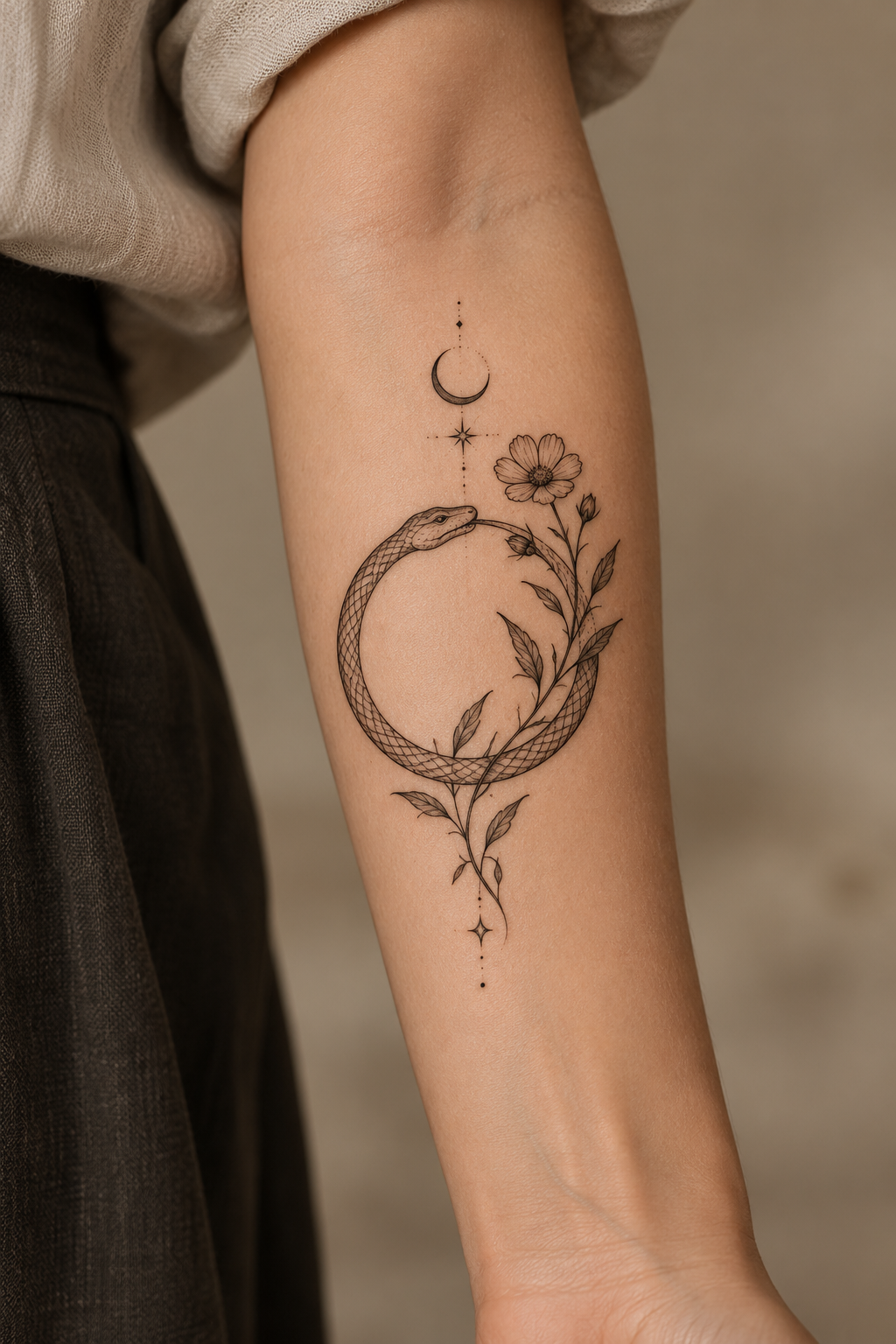 Anchor upper arm tattoo idea