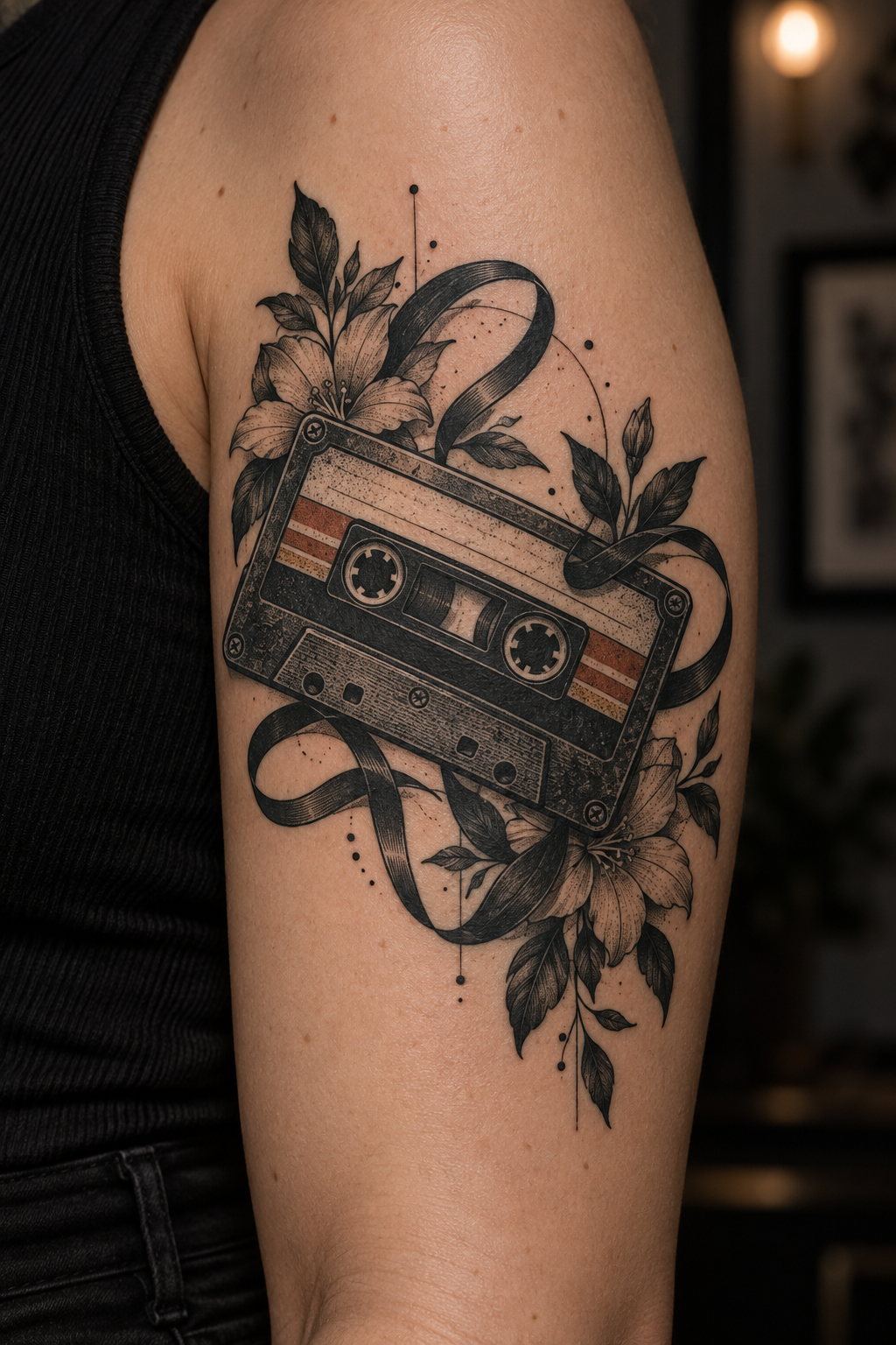 small music tattoos: cassette tape idea