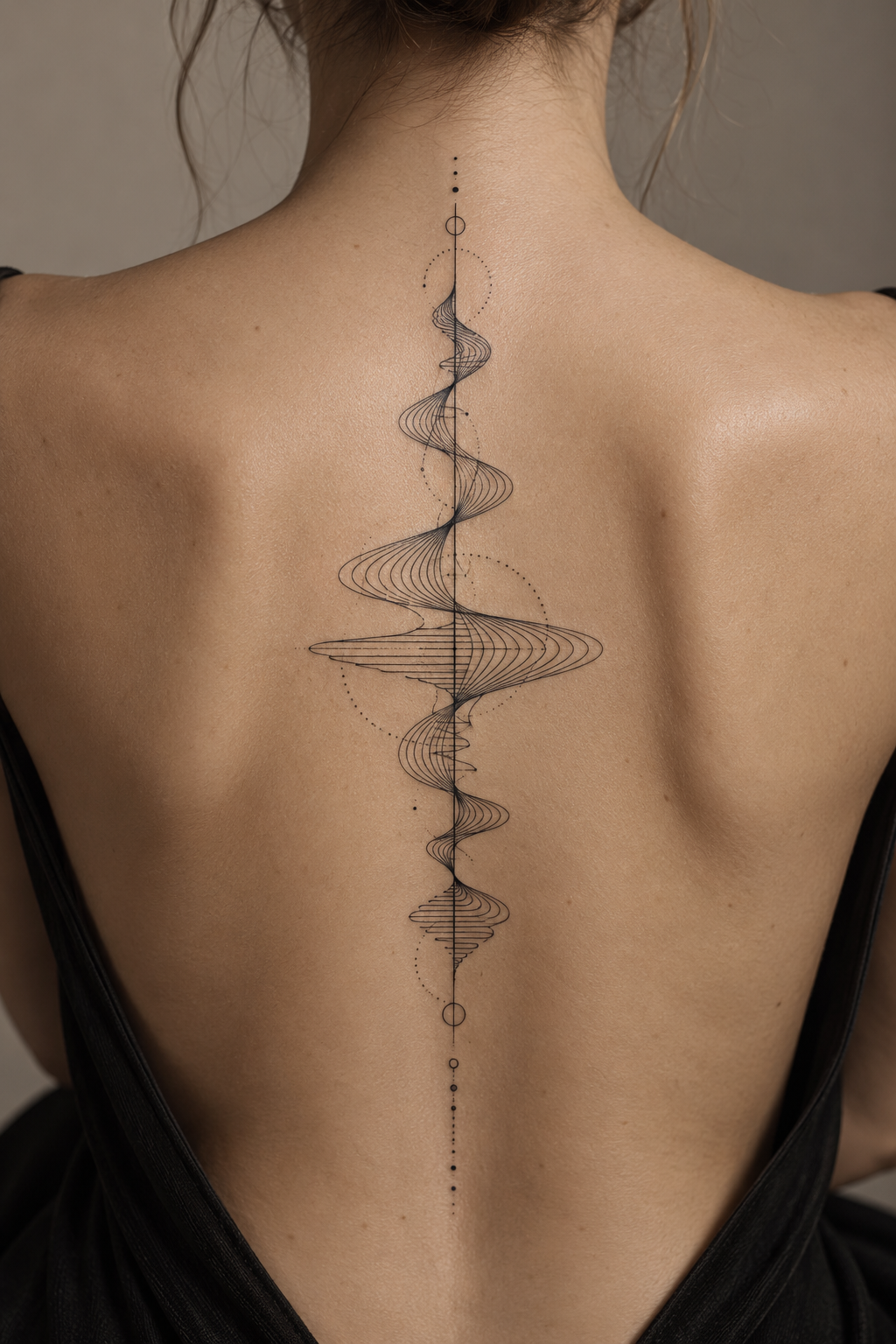 small music tattoos: abstract sound wave idea