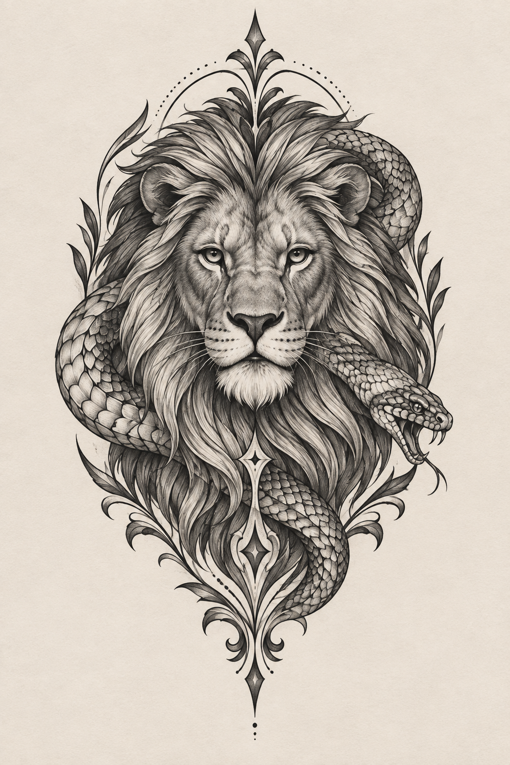 Lion animal-inspired tattoo designs idea