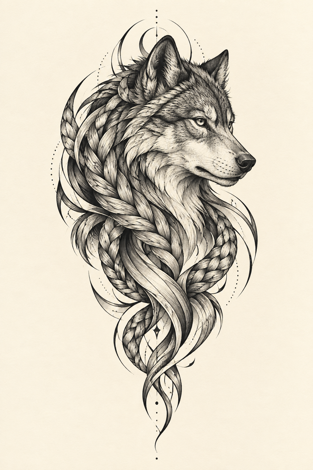 Wolf animal-inspired tattoo designs idea