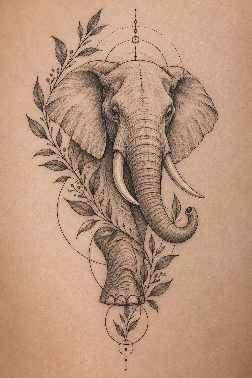 Elephant animal-inspired tattoo designs idea